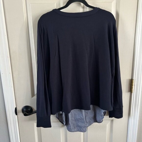 Vince Sz Small Navy Blue Double Layered Shirt - Picture 11 of 16